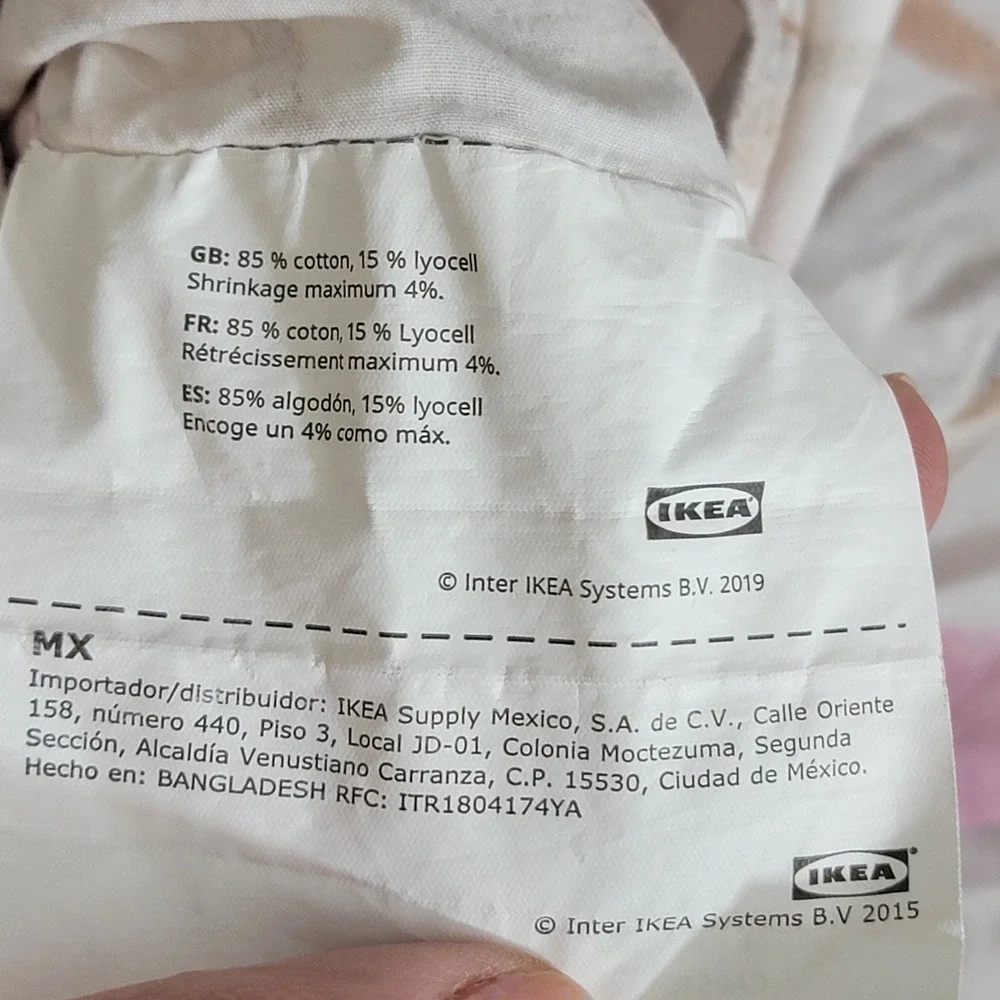 IKEA LONNHOSTMAL Floral Duvet Cover Ful/Queen Cotton Lyocell Pink Purple White